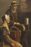 Rodolphe Christen, An Elderly Couple, oil on canvas