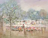 Lou Gordon, The Flower Seller, oil on canvas