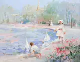Lou Gordon, Day Sailing, oil on canvas