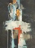László Dús, Litho IV, lithograph in colors on paper