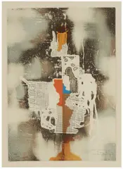 László Dús, Litho III, lithograph in colors on paper