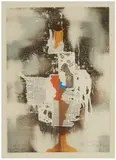 László Dús, Litho III, lithograph in colors on paper