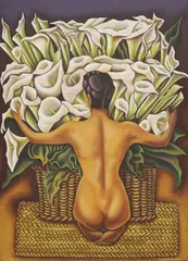 Desnudo con Alcaraces (Nude with Calla Lilies) by Diego Rivera, oil on canvas, sold Dec 2025