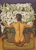 Diego Rivera, Desnudo con Alcaraces (Nude with Calla Lilies), oil on canvas