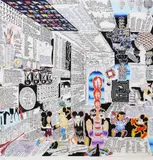 Pedro Friedeberg, Codice Miguelito III, silkscreen print in colors on paper