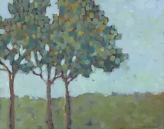 Laura Jacobson, Three Little Trees, oil on canvas