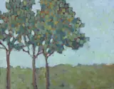 Laura Jacobson, Three Little Trees, oil on canvas