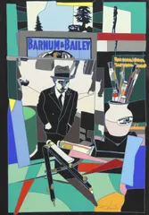 Ugo Nespolo, Barnum and Bailey, silkscreen print in colors on paper