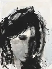 Gino Hollander, Abstract Expressionist Portrait of a Woman, oil on canvas