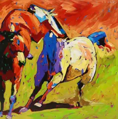 Carole Wade, Wicked Kiss, acrylic on Masonite