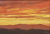 Valerie Graves, Fire Sky, acrylic on canvas board