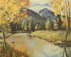 Marian Klipping, Colorado Fall Scene, oil on canvas board