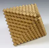 Pedro Friedeberg, Cubo Hipnerotomagico, Gilt painted wood sculpture