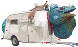 Bob Wade, Iguanamobile, 1995, Mixed media vehicular sculpture