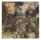 Making a Guide by Mary Ann Papanek-Miller, mixed media painting on weathered canvas laid on stretched canvas, sold Oct 2024