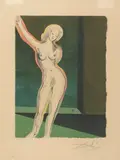 Allegory: Brave Cecile by Salvador Dalí, lithograph in colors on paper, sold Oct 2024