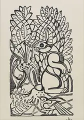 Walter Inglis Anderson, Rabbit - Doe, silkscreen print on paper
