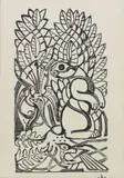 Walter Inglis Anderson, Rabbit - Doe, silkscreen print on paper
