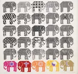 Pedro Friedeberg, Elephants, limited edition print in colors on paper
