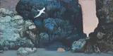 Michael Frary, Bird in Cave, mixed media painting on board