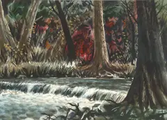 Michael Frary, Cypress Creek, watercolor on paper