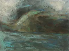 Abstract Composition by Ralph Ernest White Jr., oil on canvas, sold Oct 2024