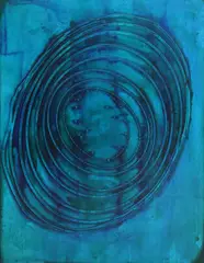 Concentric circles by Ralph Ernest White Jr., acrylic on board, sold Oct 2024