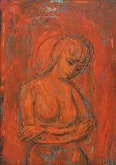 Woman by Ralph Ernest White Jr., oil on canvas, sold Oct 2024