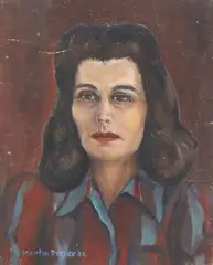Martin Dreyer, Portrait of Artist's Wife, oil on canvas board