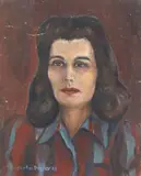 Martin Dreyer, Portrait of Artist's Wife, oil on canvas board