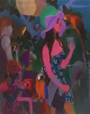 Gustav Likan, Aviary (at the Chicago Zoo), acrylic on canvas