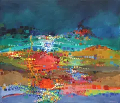 Albert Alcalay, Lights of the City, acrylic on canvas