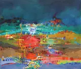 Albert Alcalay, Lights of the City, acrylic on canvas