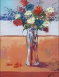 Pep Suari, Floral Still Life, acrylic on canvas