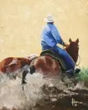 Red Allen, Cutting Out The Herford Bull, oil on canvas