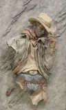Stephen Herrero, Against the Wind, cast resin relief plaque/ wall sculpture