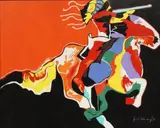 Jack Warren, Cheyenne Rider, acrylic on canvas