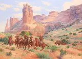 Karin Hollebeke, Cavalry, oil on canvas