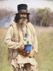 Sherry Harrington, Frontiersman, oil on Masonite