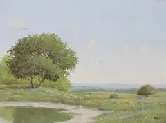 Jerry Ruthven, Hill Country Landscape with Wildflowers, oil on canvas