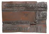 Agnese Udinotti, A Crowded Room, Brutalist patinated steel relief sculpture