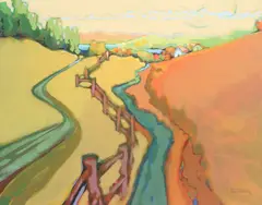 Don Tiller, Little Pink Houses, gallery wrap acrylic on board