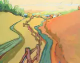 Don Tiller, Little Pink Houses, gallery wrap acrylic on board