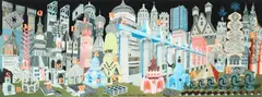 Pedro Friedeberg, Arquitectura Alfabetizada, print in colors on paper