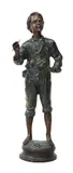 Charles Anfrie, Street Urchin, Patinated bronze sculpture