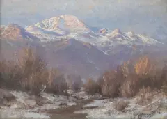 William Henry Bancroft, Early Morning on Pikes Peak, 1919, oil on board