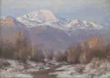 William Henry Bancroft, Early Morning on Pikes Peak, 1919, oil on board