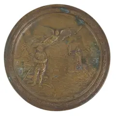 Pompeo Coppini, Liberty, Patinated bronze relief plaque