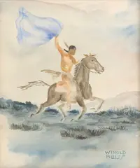 Winold Reiss, The Signal Blanket, watercolor on paper
