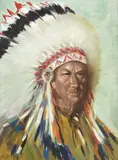 Gerard Curtis Delano, American Indian Chief, oil painting on canvas board
